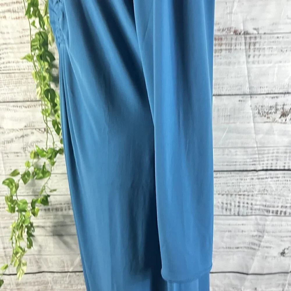 Chadwicks Dress size Extra Large Teal Slinky Stretch Peasant Stretch Modest Boho